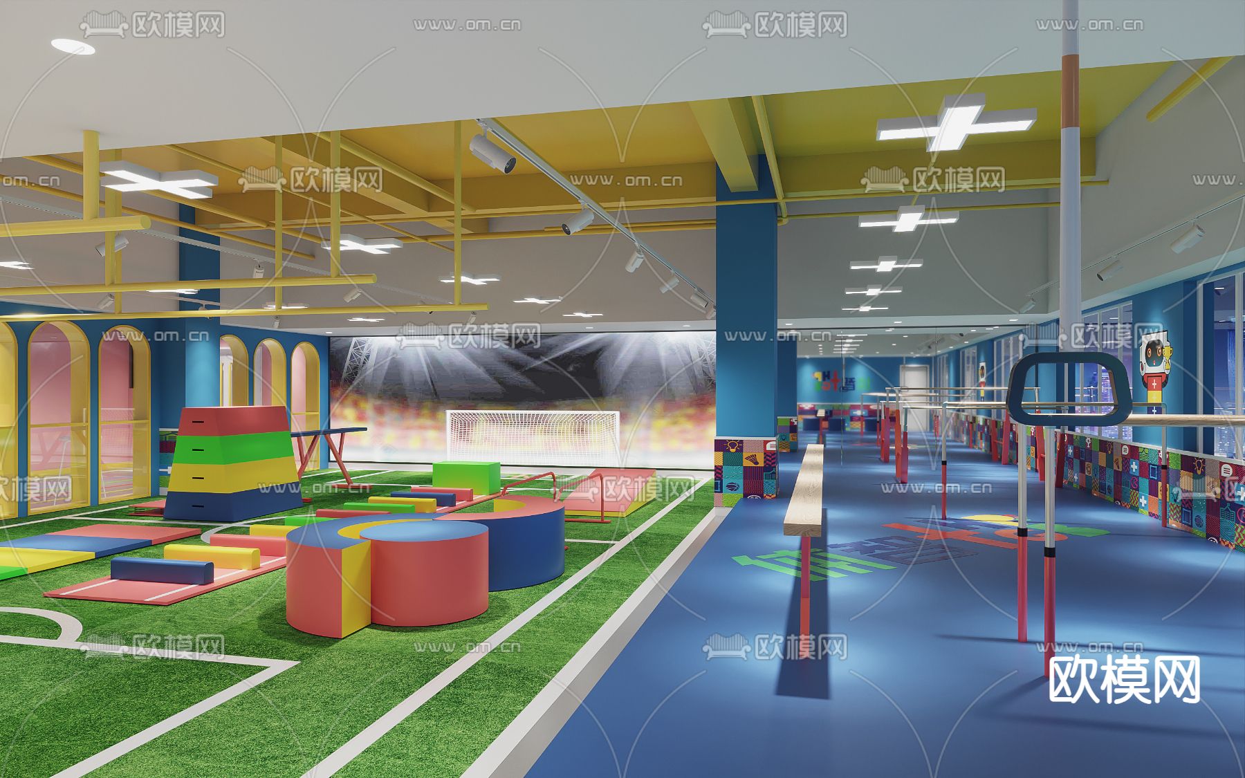 儿童体能训练室3d模型下载（渲染图1）