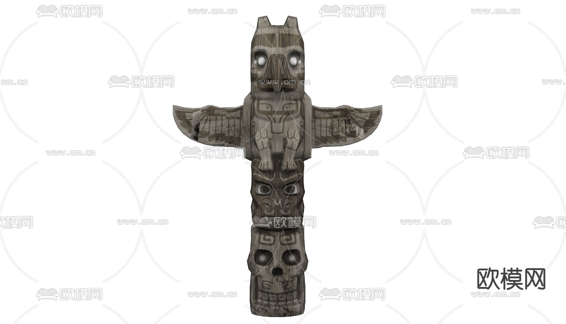 侘寂景观柱 景观雕塑 雕塑小品su模型下载（渲染图1）