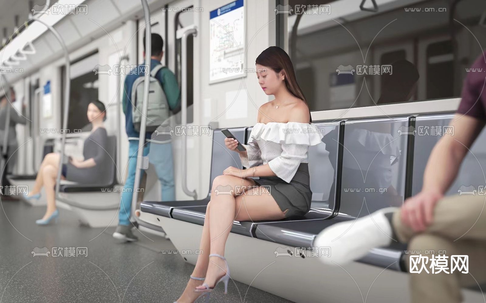 多人 女人su模型下载（渲染图1）