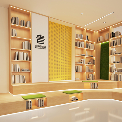  图书室 阅览室su模型 