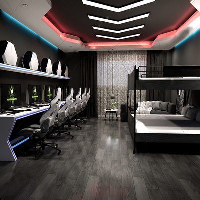  现代电竞室su模型 