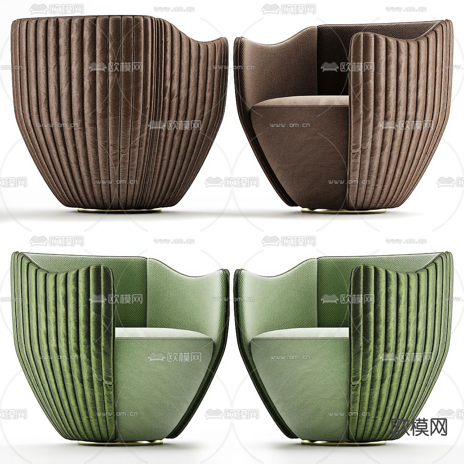 现代 布艺单人沙发3d模型下载