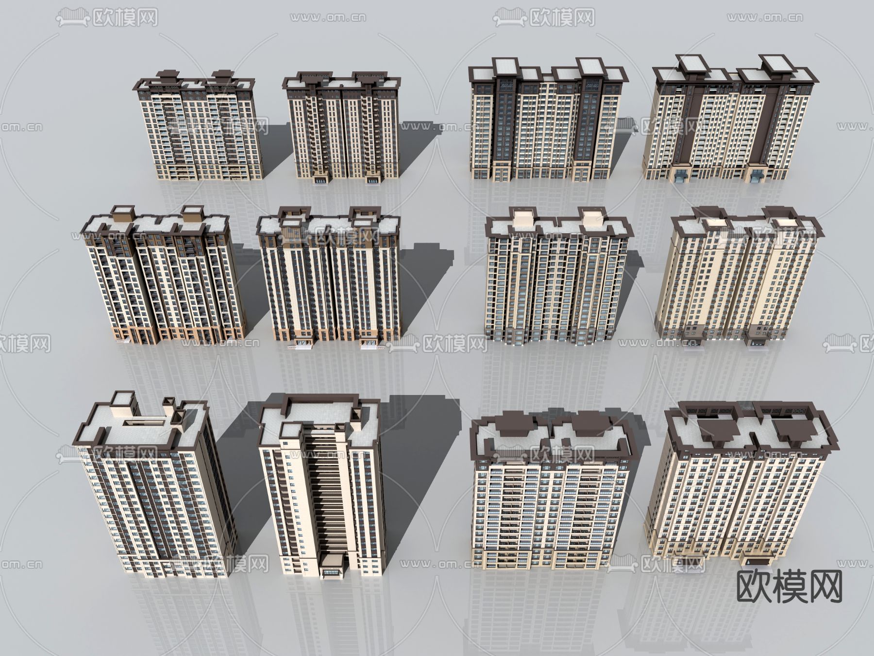 高层住宅 小区住宅 小洋房3d模型下载