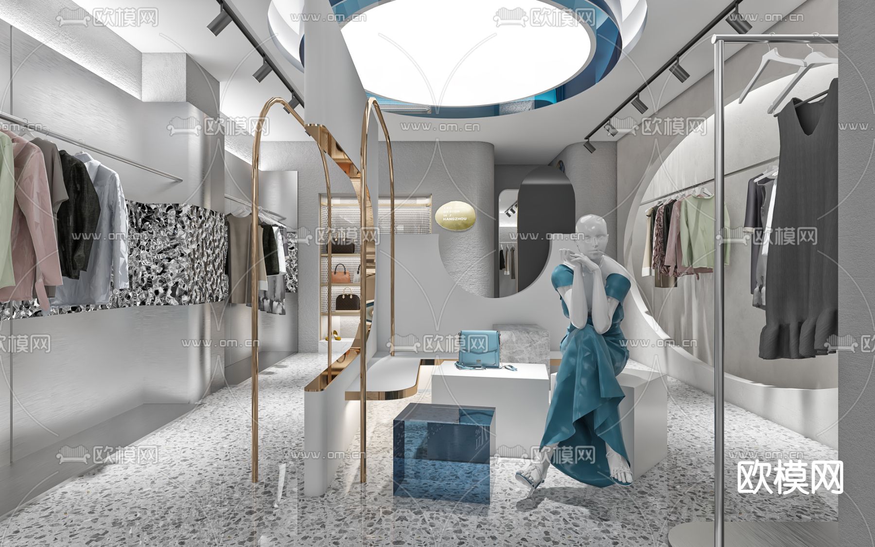 现代服装店3d模型下载（渲染图2）
