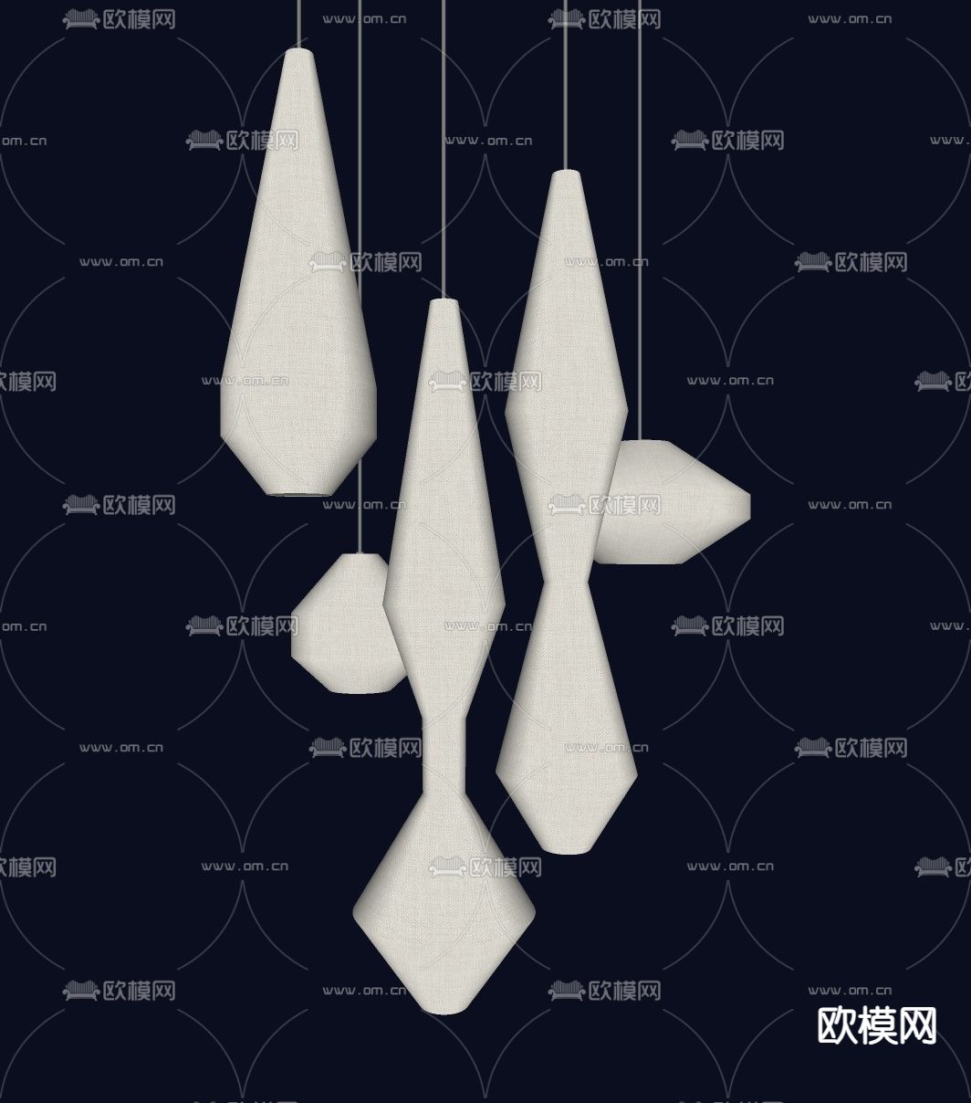 中式吊灯su模型下载（渲染图1）