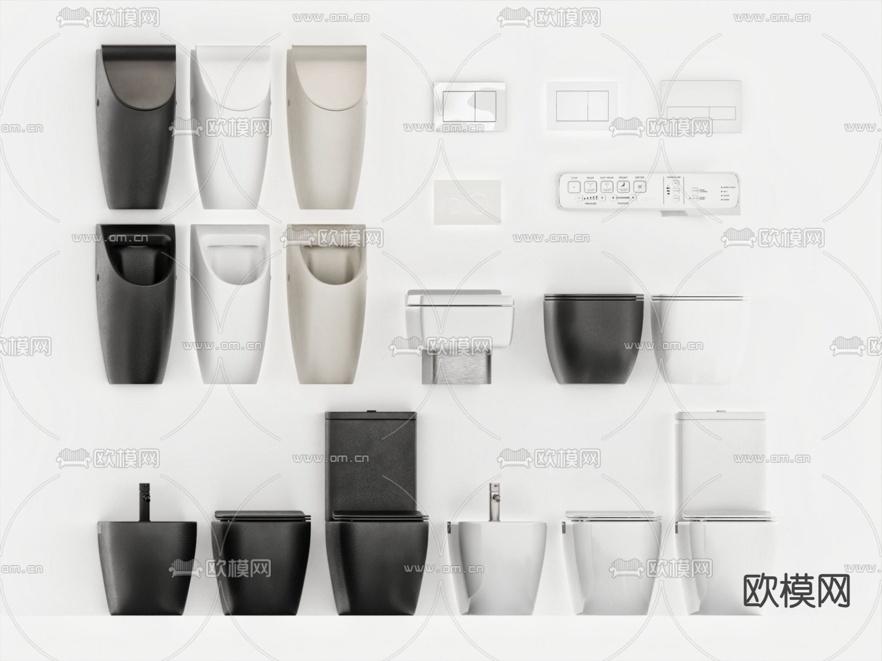 智能马桶 坐便器 开关3d模型下载