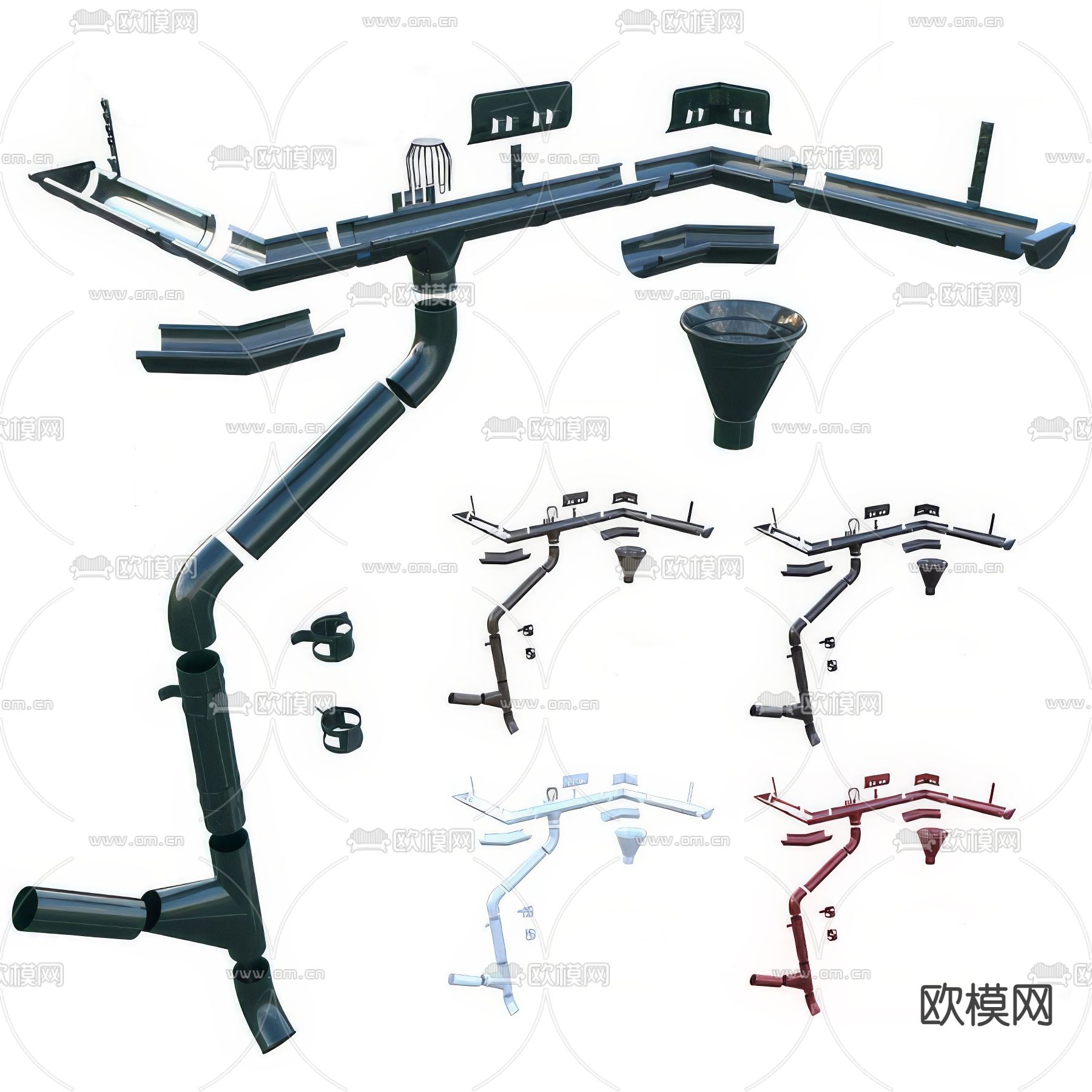 别墅排水管3d模型下载