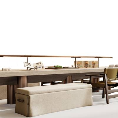  会议台 洽谈茶桌su模型 