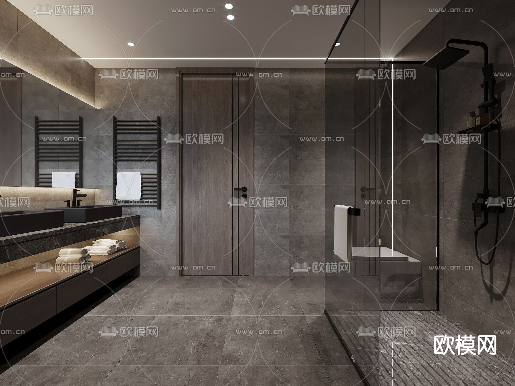 现代厨房 橱柜3d模型下载（渲染图2）