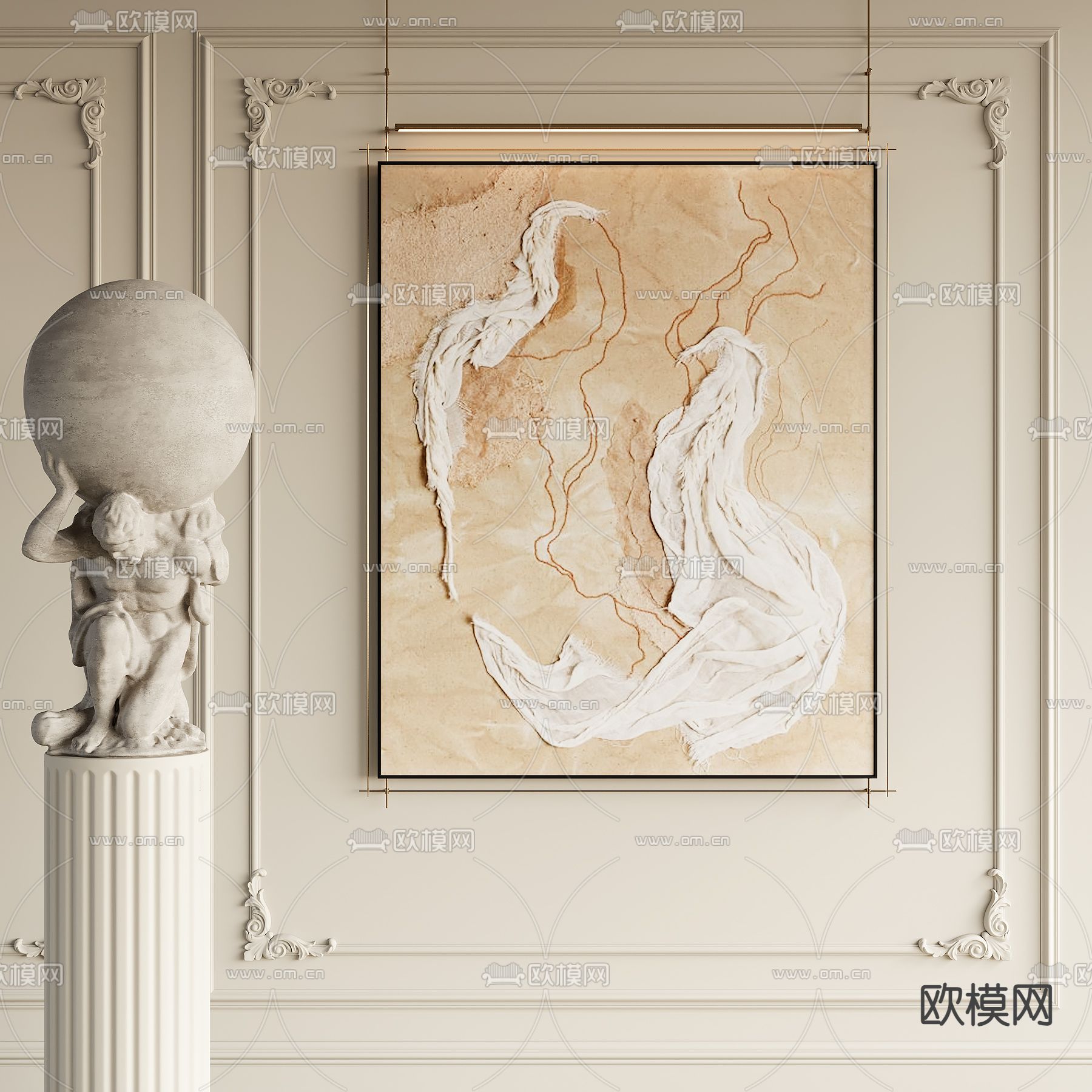 中古风装饰画su模型