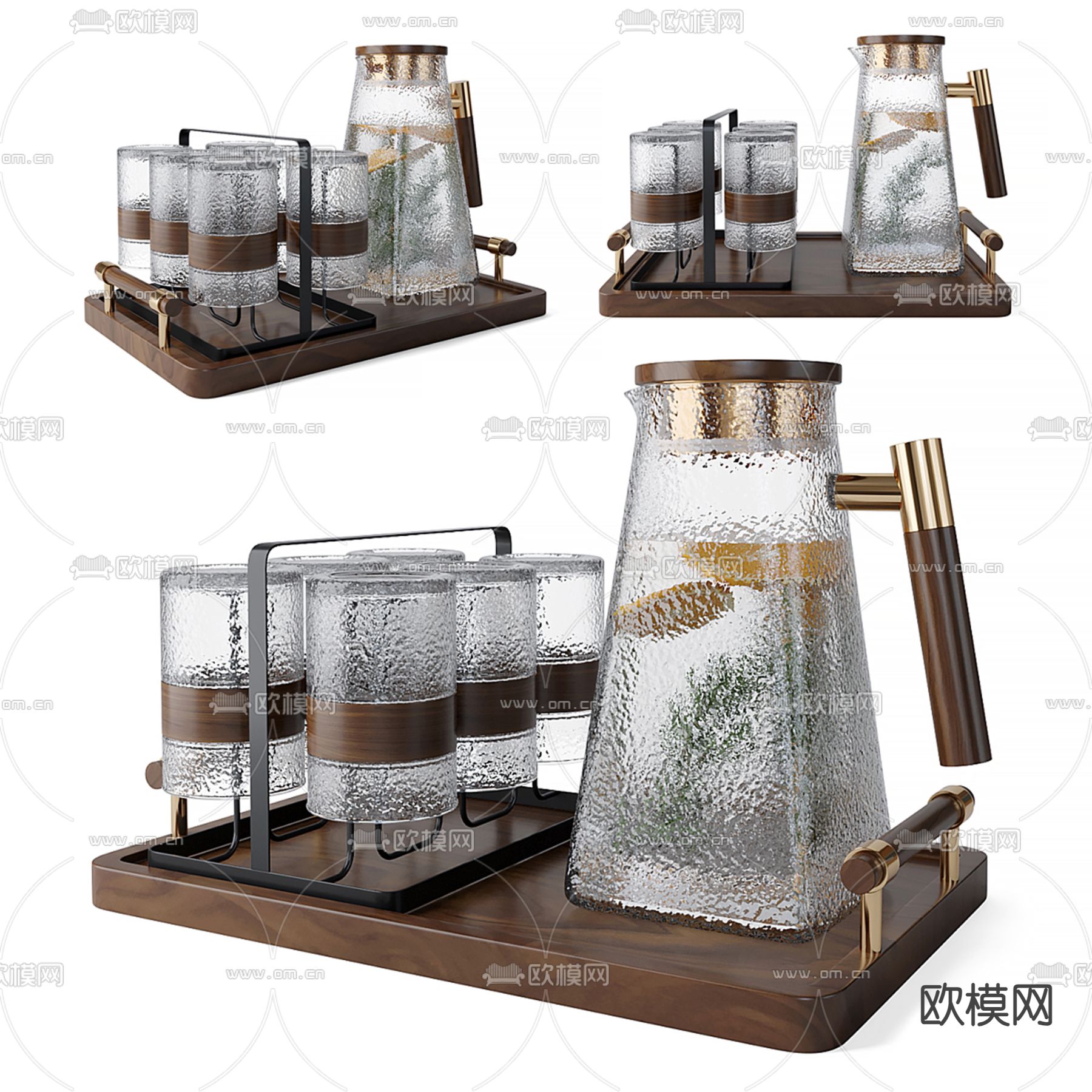 玻璃杯 水果茶 茶具 茶杯su模型下载（渲染图1）