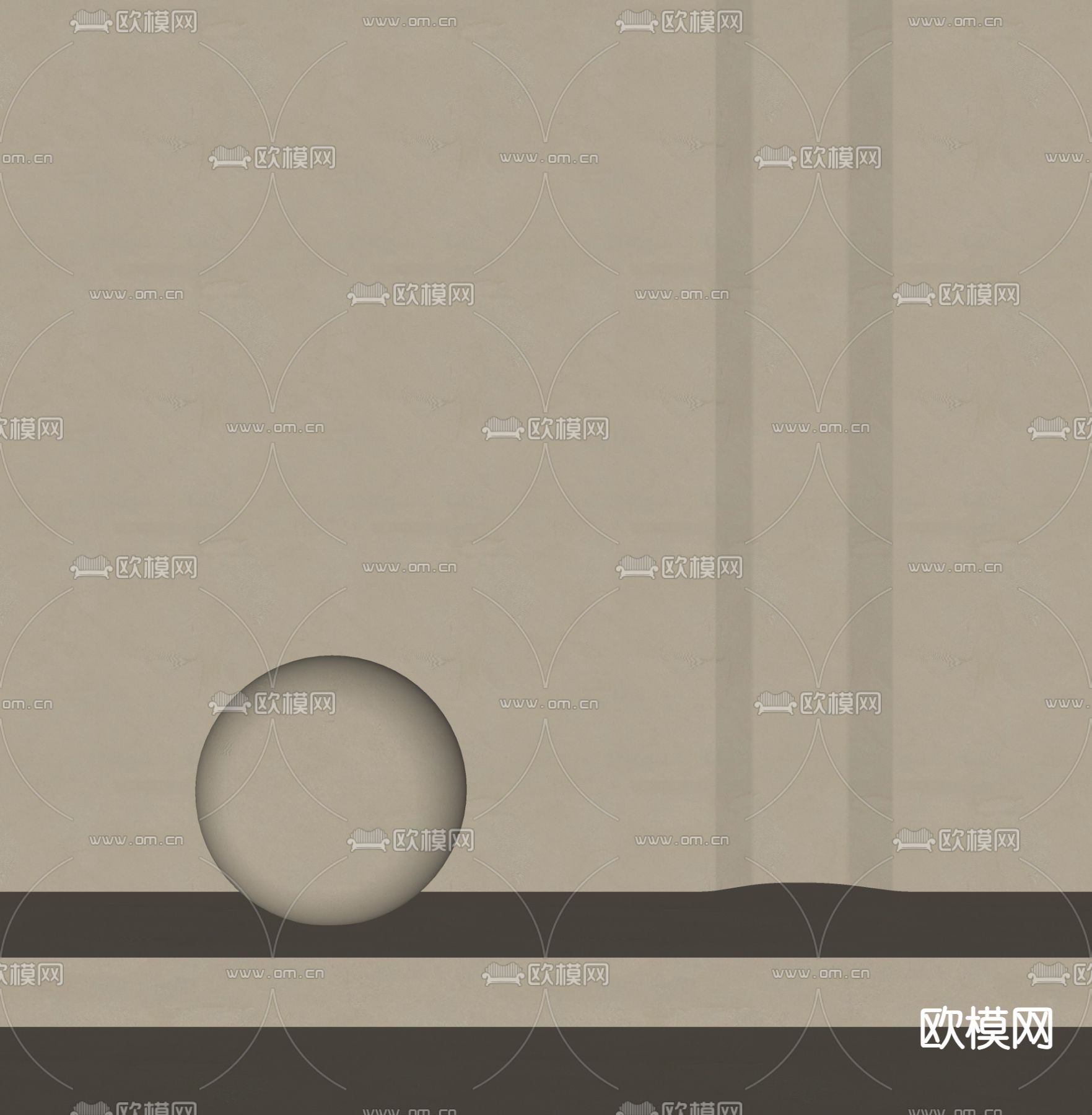 奶油风墙面 艺术涂料su模型下载（渲染图1）