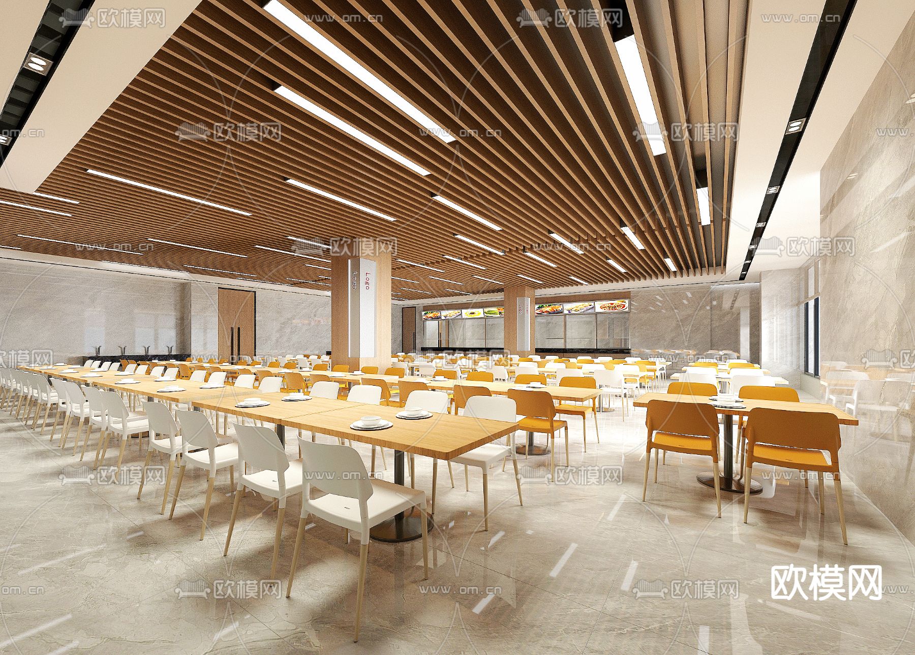 公共食堂3d模型下载