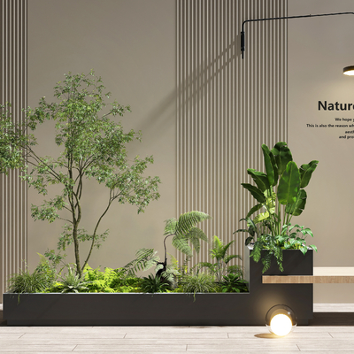  室内景观 植物堆su模型 
