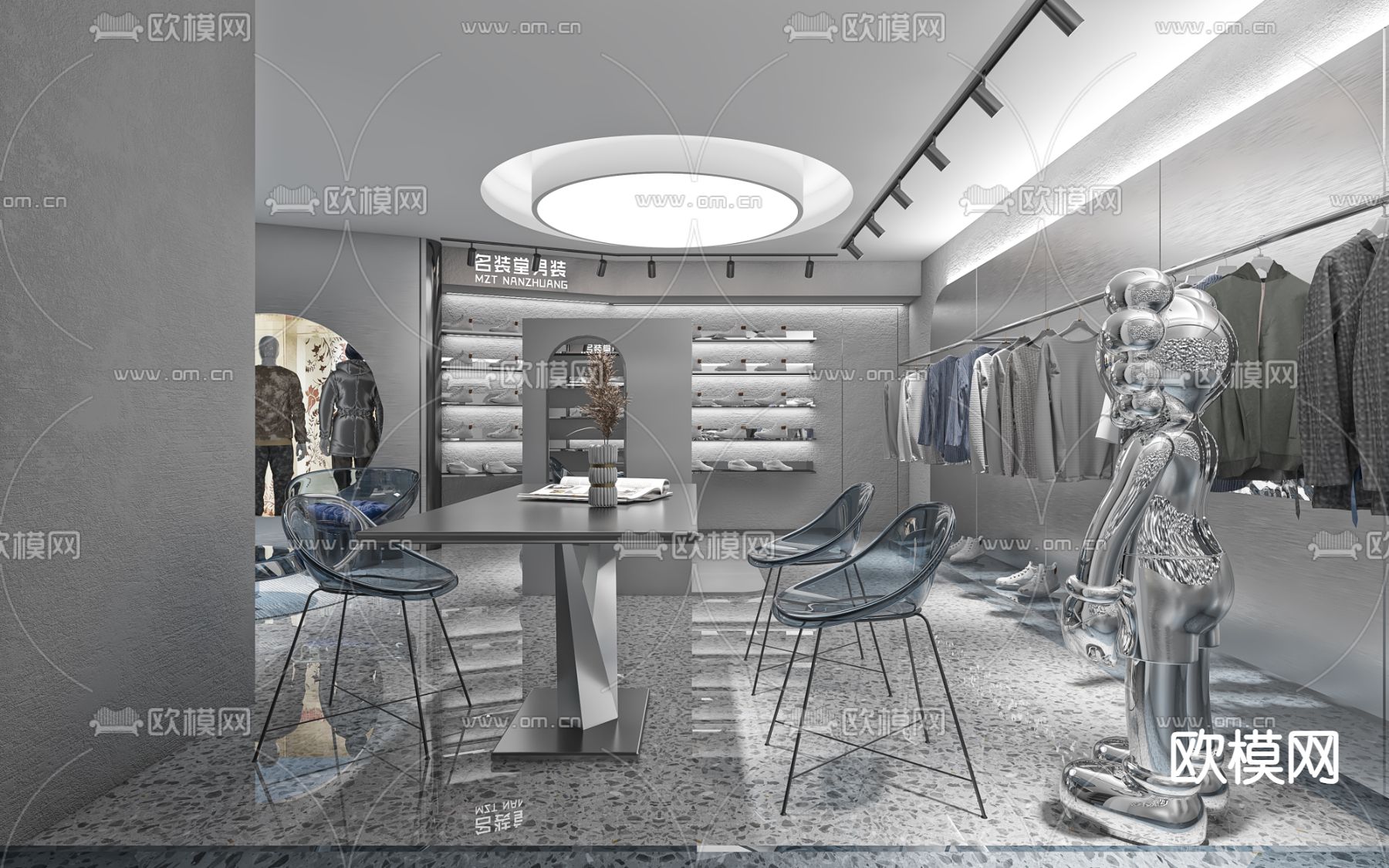 现代服装店3d模型下载（渲染图3）