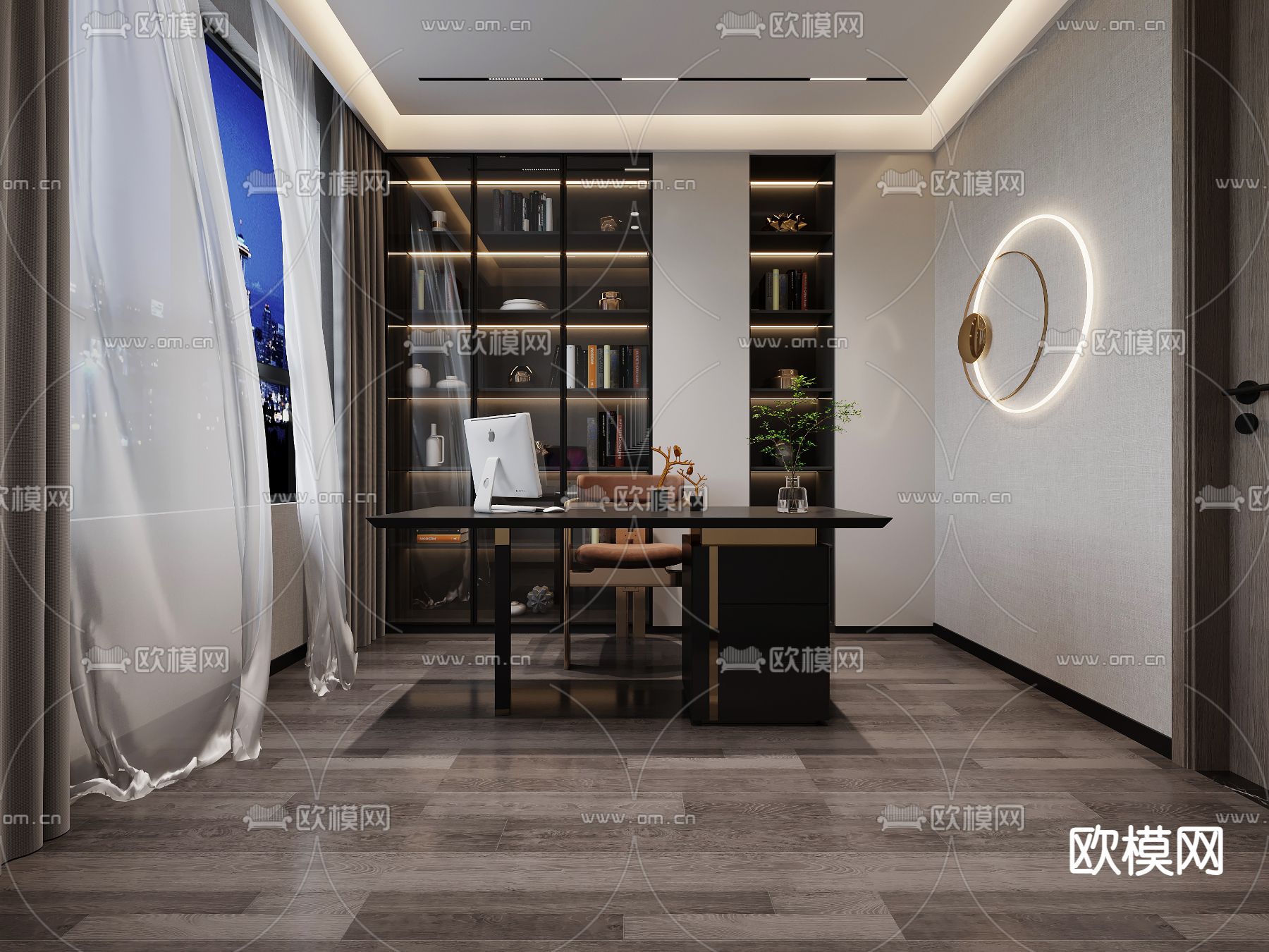 现代厨房 橱柜3d模型下载（渲染图3）