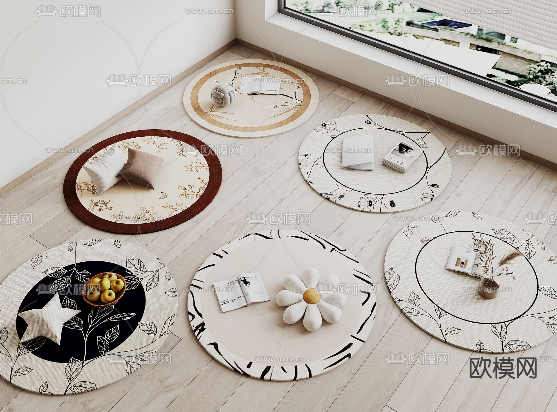 中古风地毯su模型下载（渲染图1）