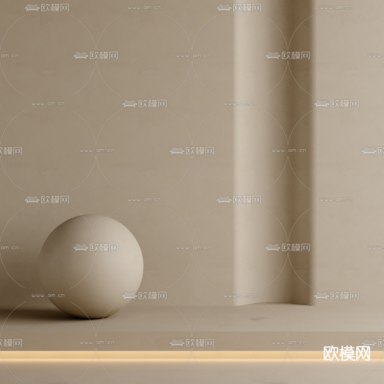 奶油风墙面 艺术涂料su模型下载（渲染图2）