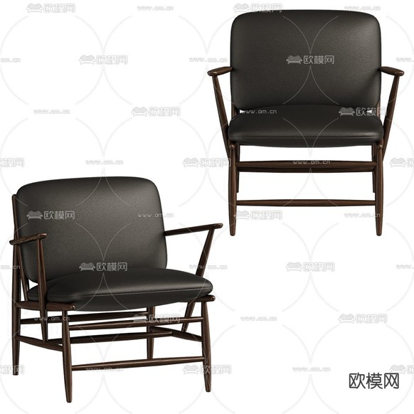 L.Ercolani 皮革沙发椅 休闲椅3d模型下载