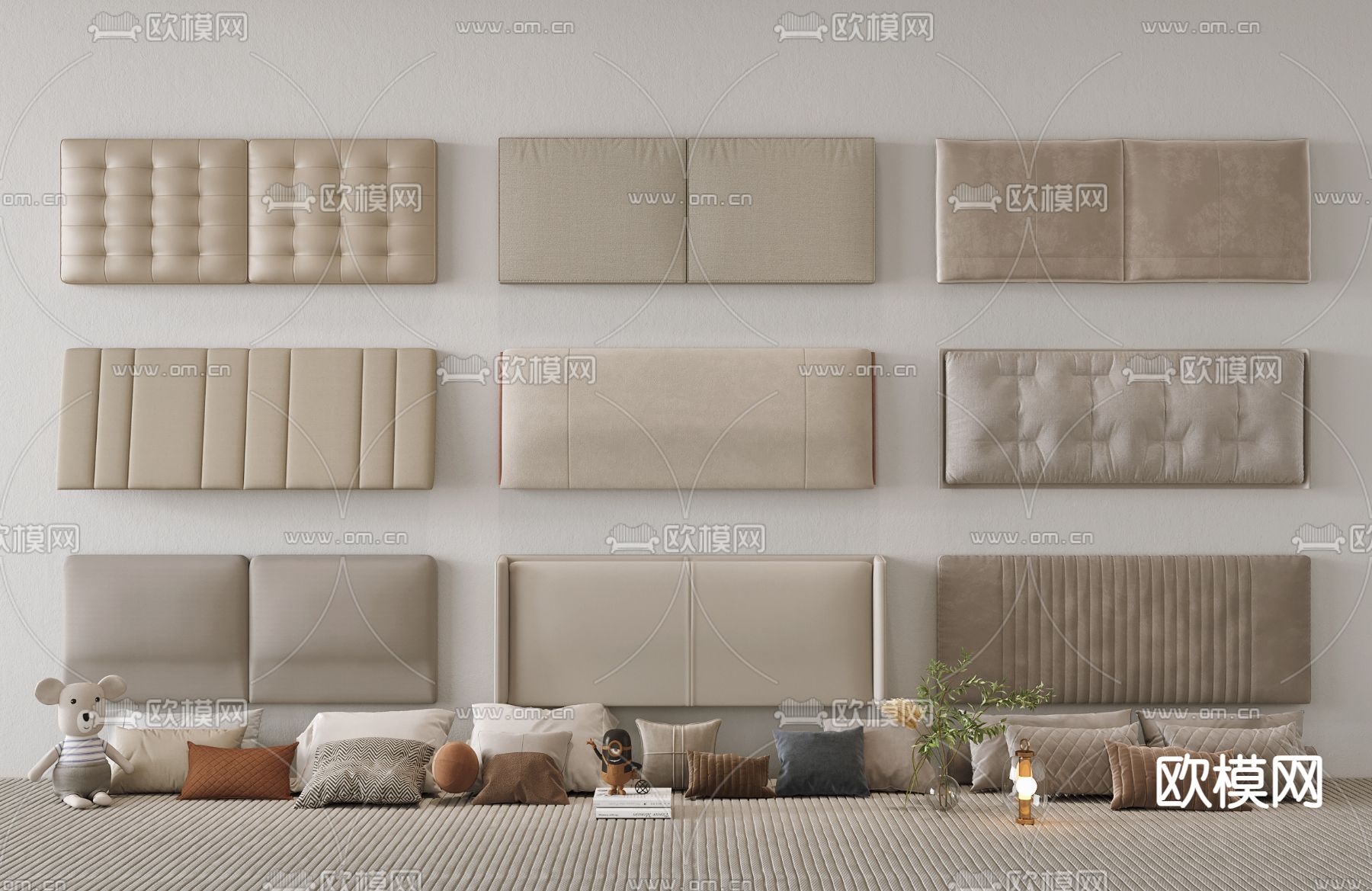 床头靠背 枕头 抱枕3d模型下载