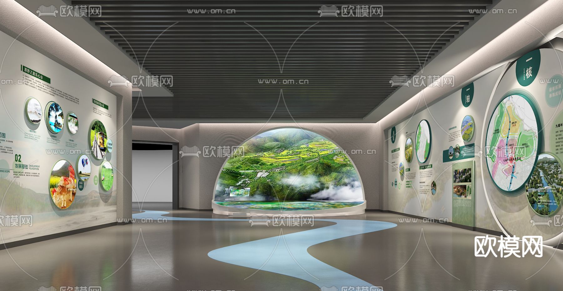 绿色生态展厅su模型下载（渲染图2）