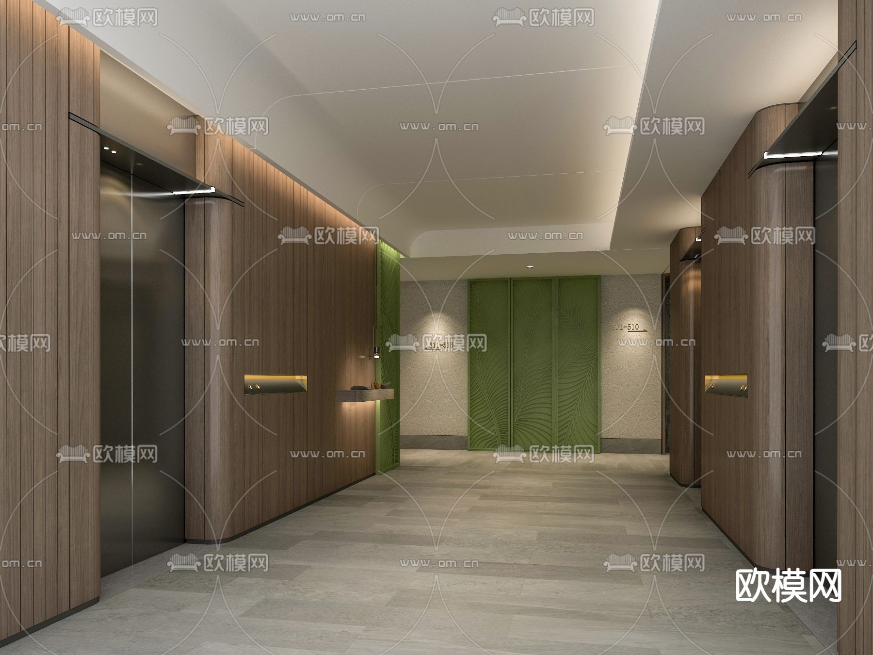 酒店电梯厅 电梯间3d模型下载