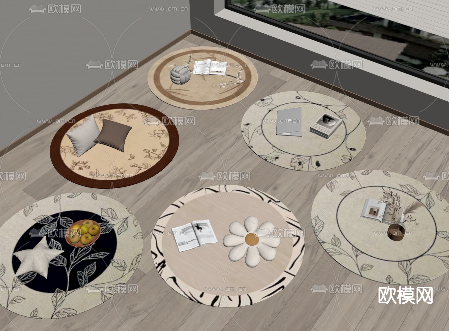 中古风地毯su模型下载（渲染图2）