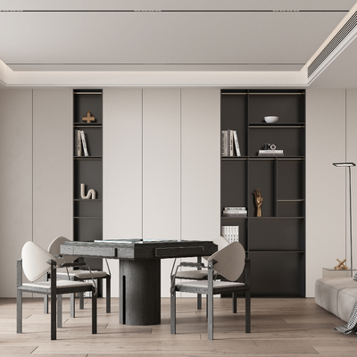  现代棋牌室 麻将房su模型 