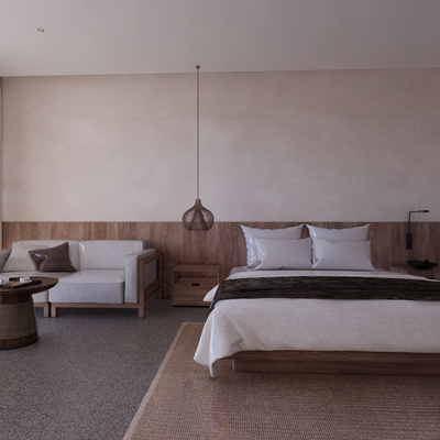  侘寂风民宿 卧室su模型 