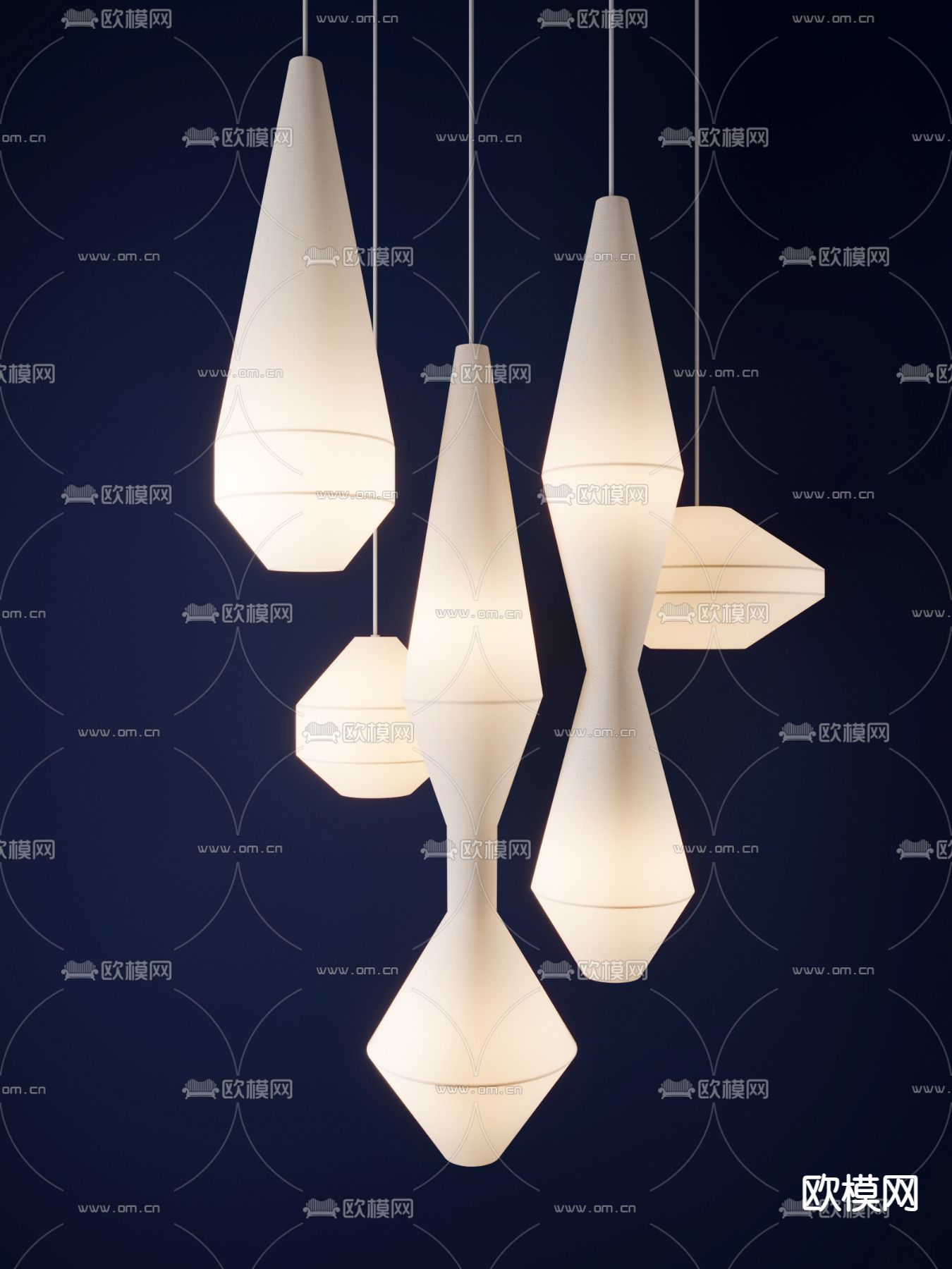 中式吊灯su模型下载（渲染图2）