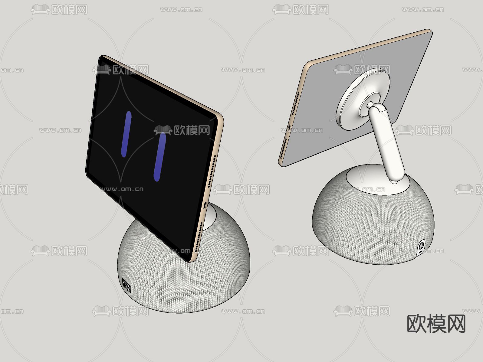 小度添添机器人  AI平板su模型下载（渲染图3）