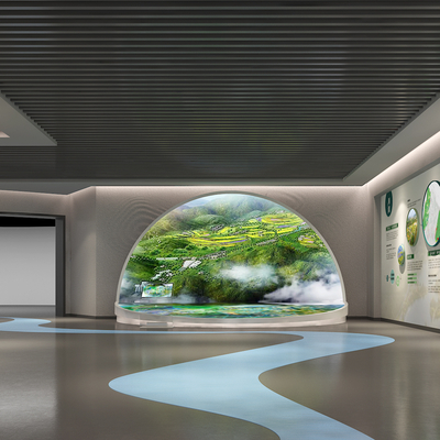  绿色生态展厅su模型 