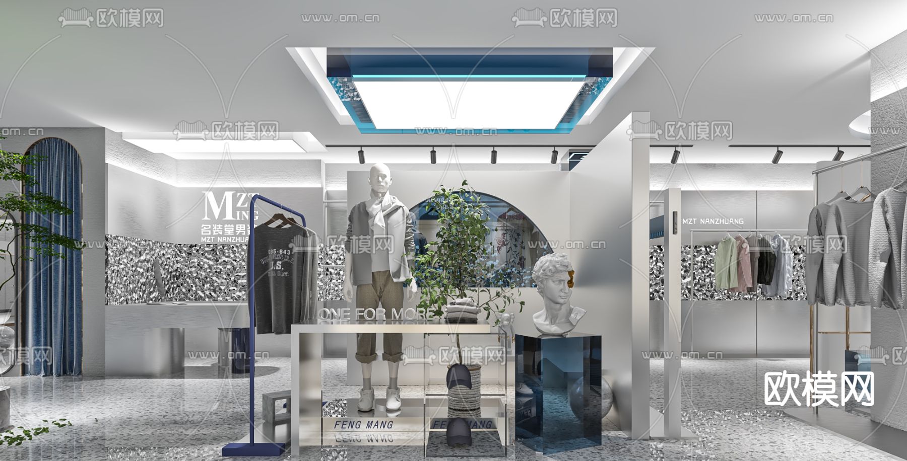 现代服装店3d模型下载（渲染图1）
