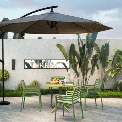  商业外摆 户外桌椅su模型 