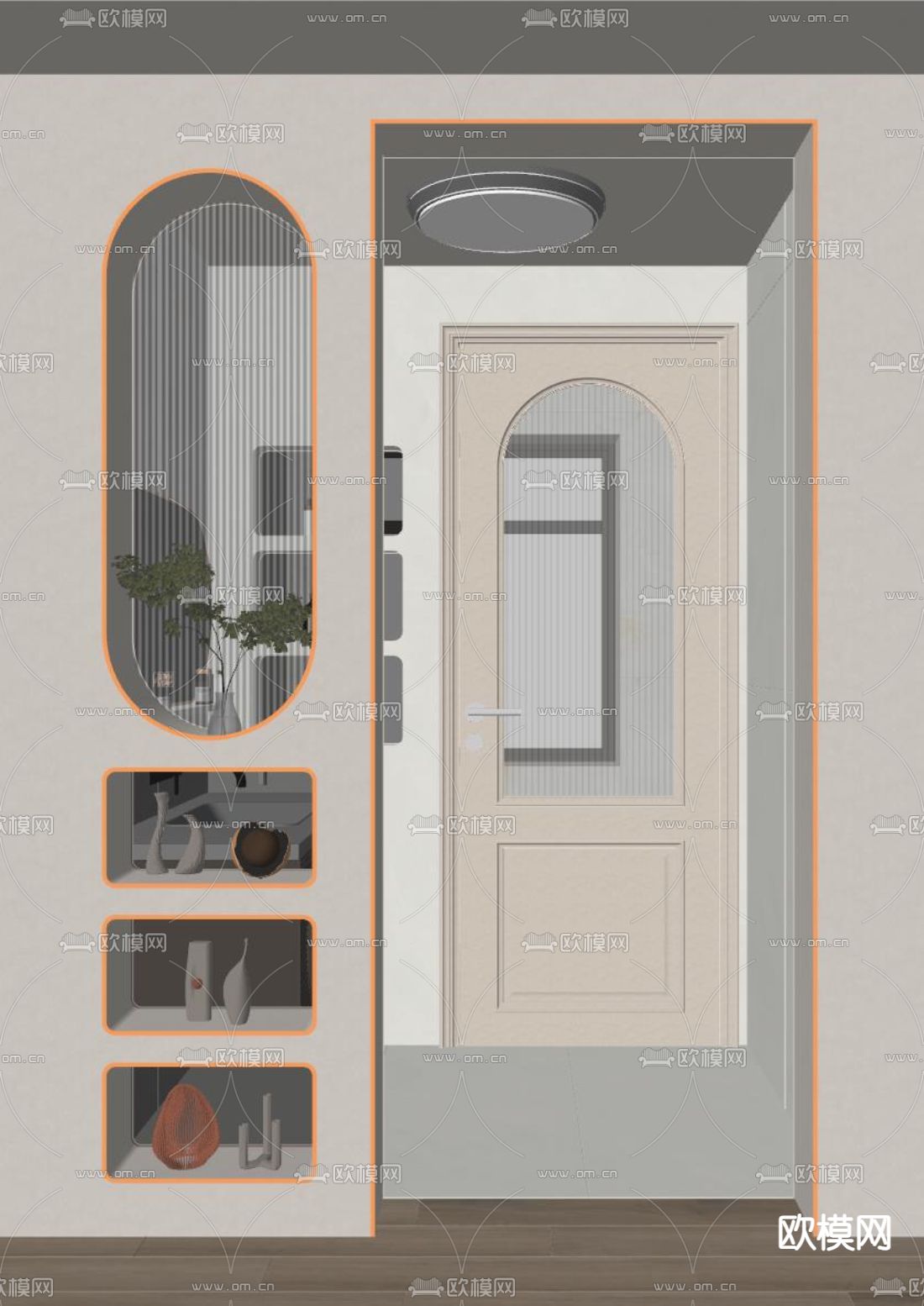 北欧干湿分离 卫生间su模型下载（渲染图1）