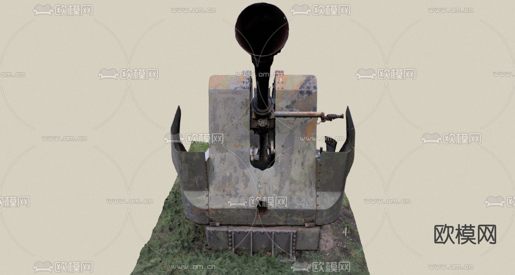 工业风大炮3d模型下载（渲染图4）