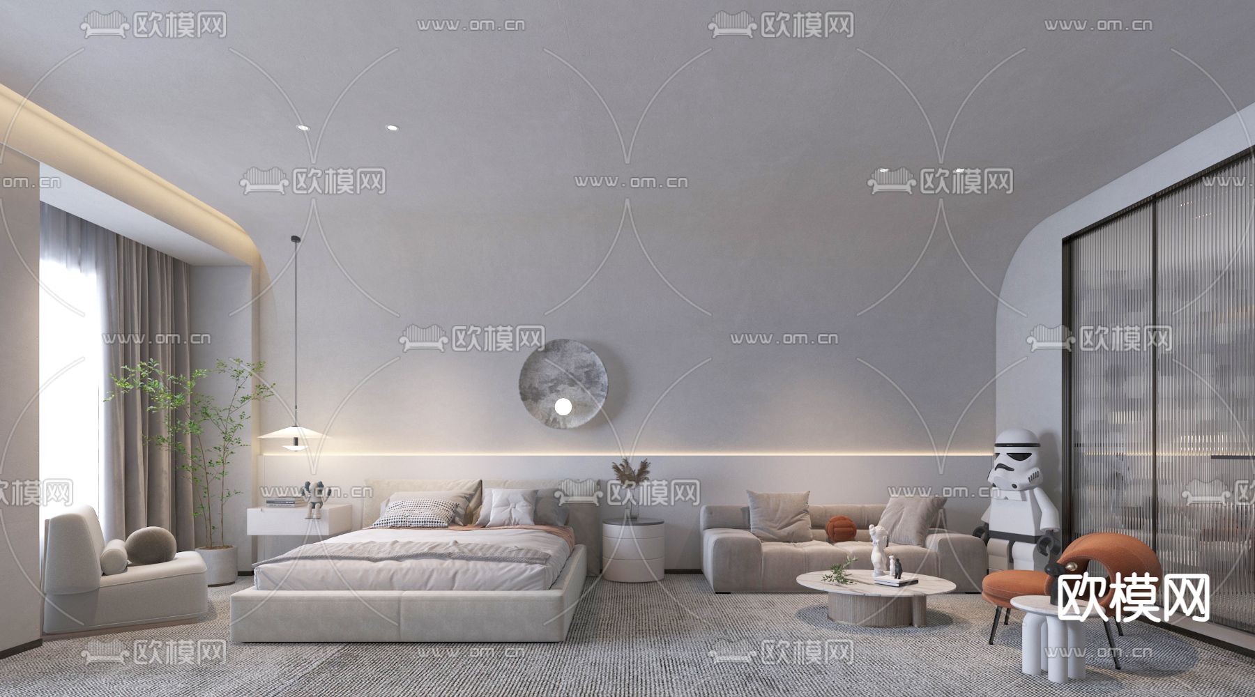 网咖电竞房 电竞酒店3d模型下载（渲染图1）