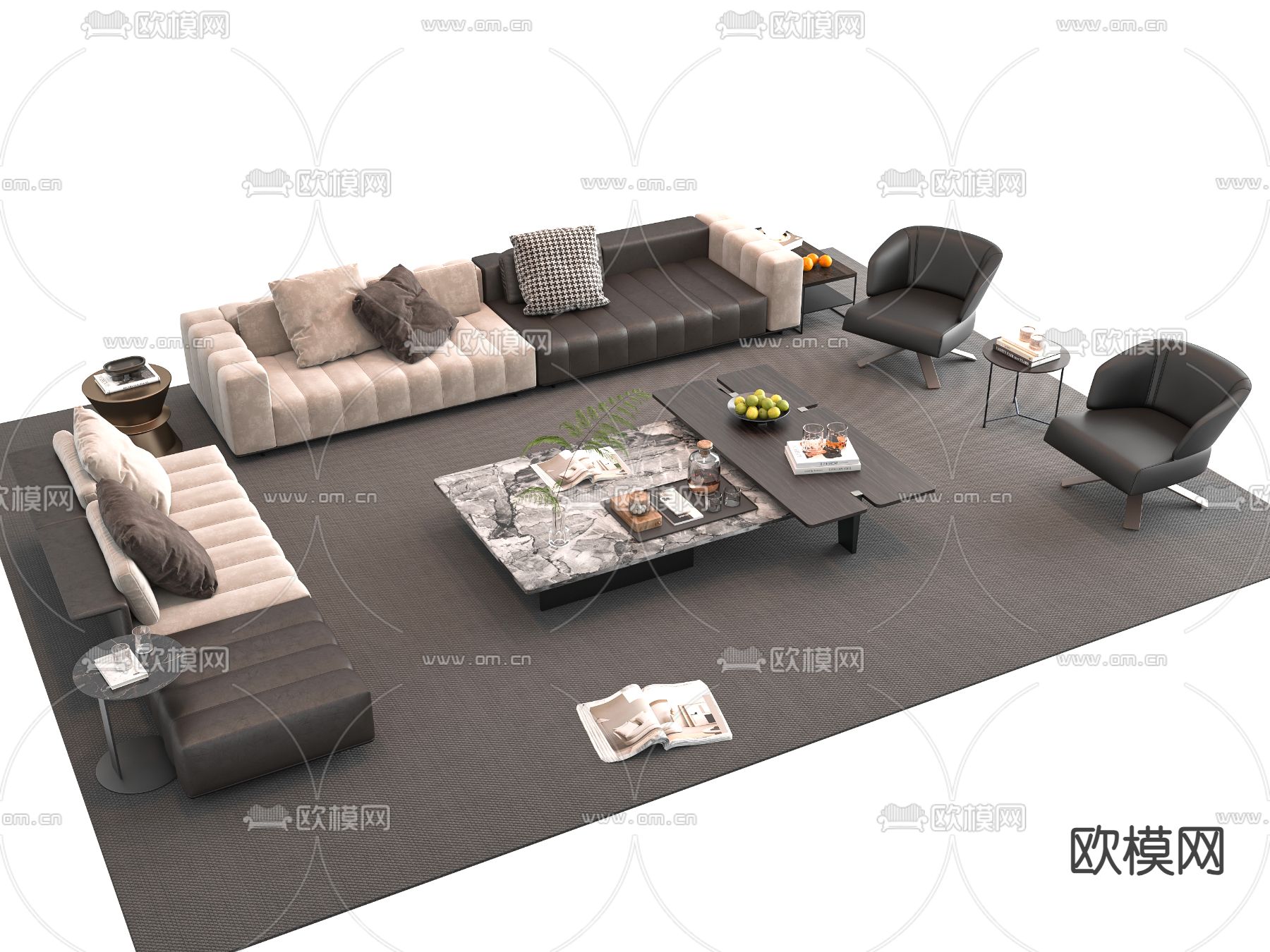 Minotti 组合沙发3d模型下载