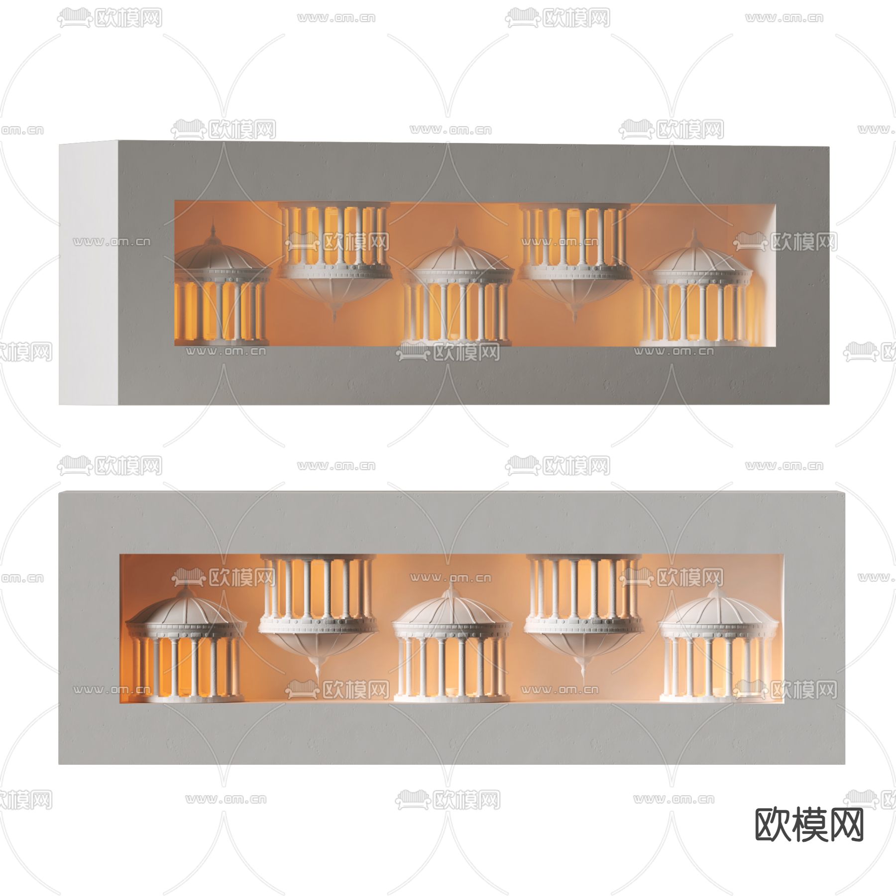 侘寂风 嵌入式壁灯3d模型下载