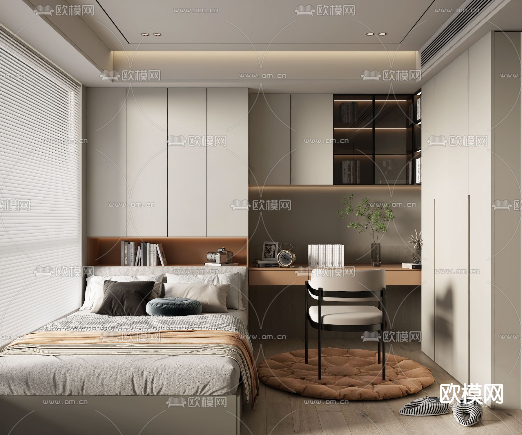 榻榻米卧室 次卧3d模型下载