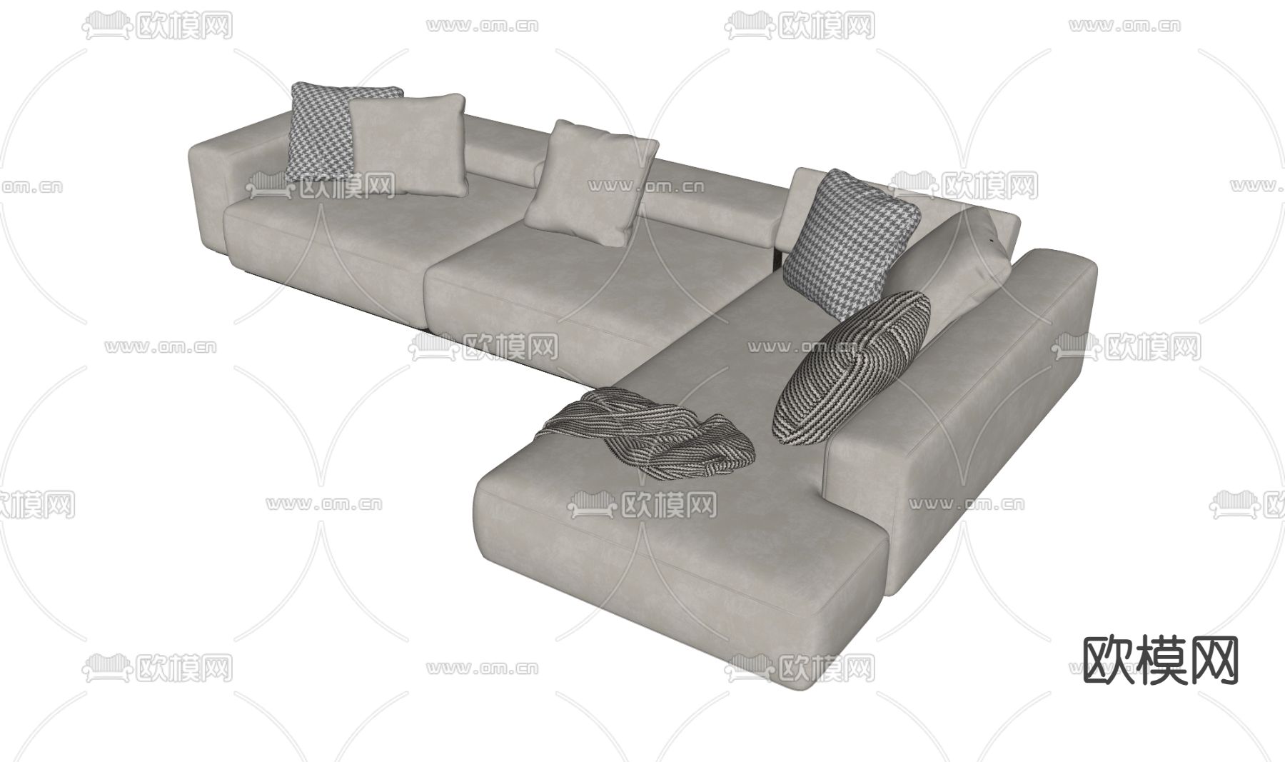 Minotti 多人沙发su模型下载（渲染图1）