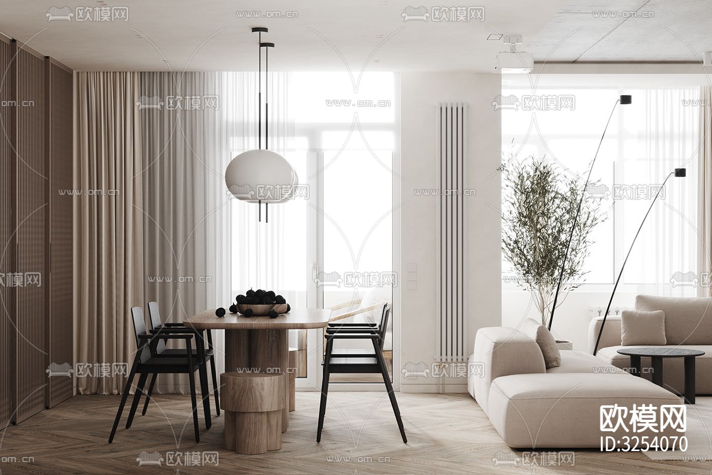 中性色系公寓装修效果图下载（渲染图7）