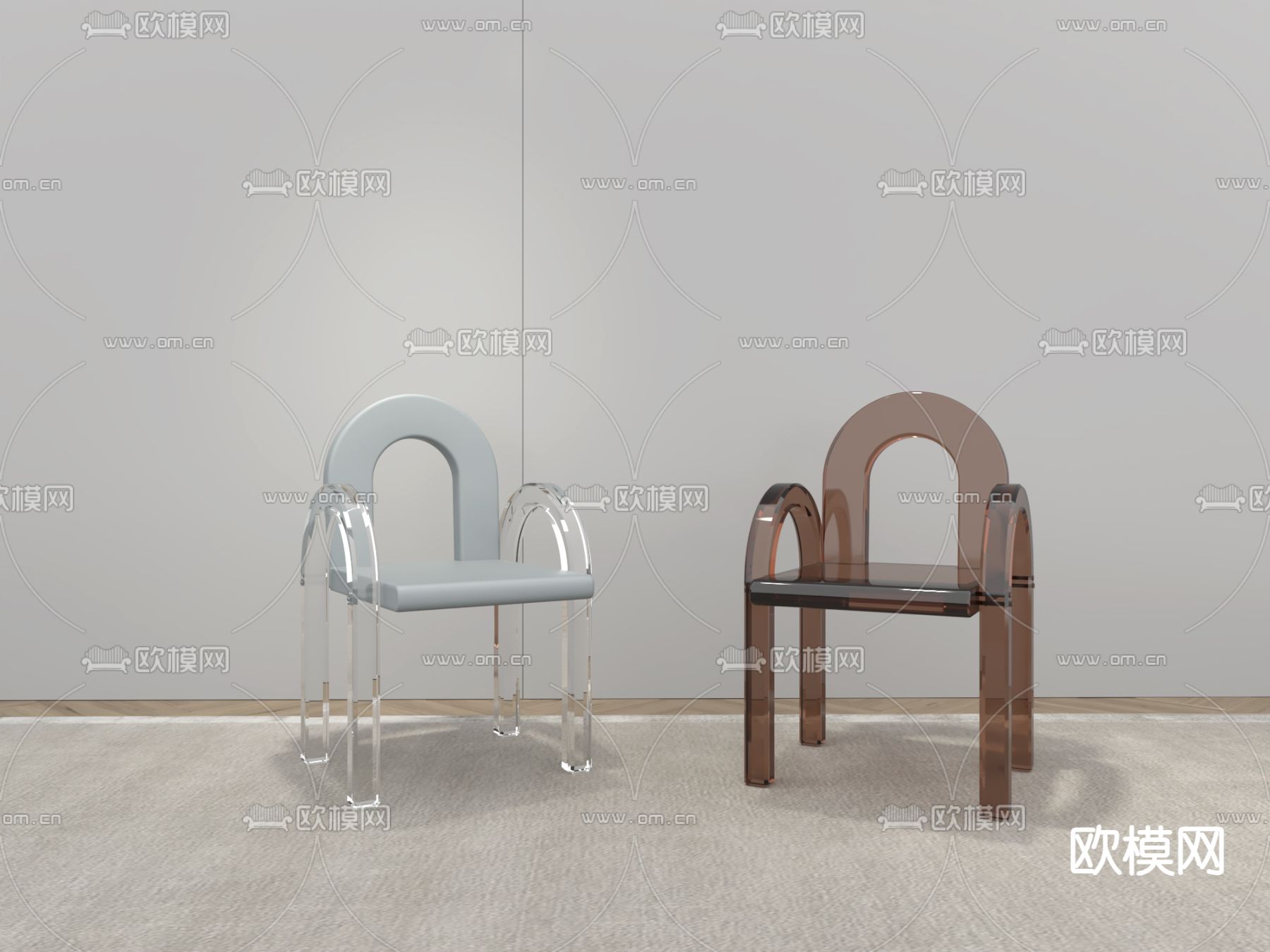 透明椅子 餐椅3d模型下载