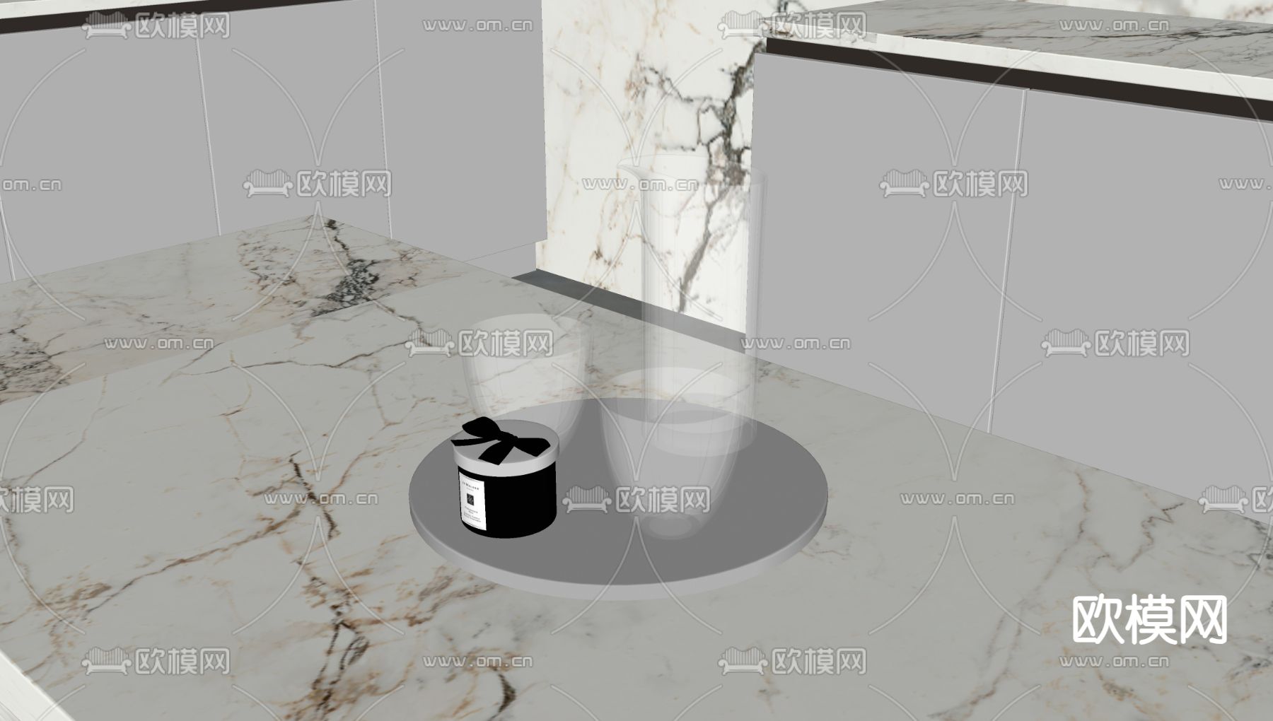 水杯 托盘su模型下载（渲染图1）