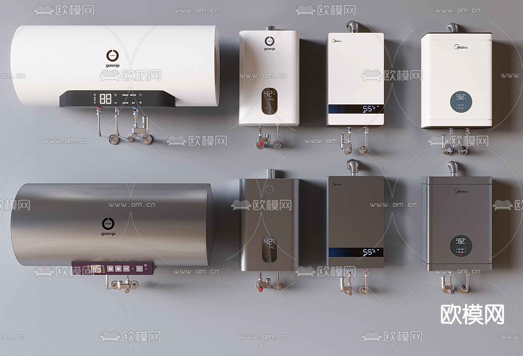 现代热水器 智能热水器3d模型下载