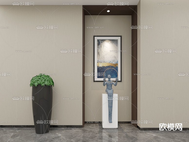 新中式雕塑3d模型下载