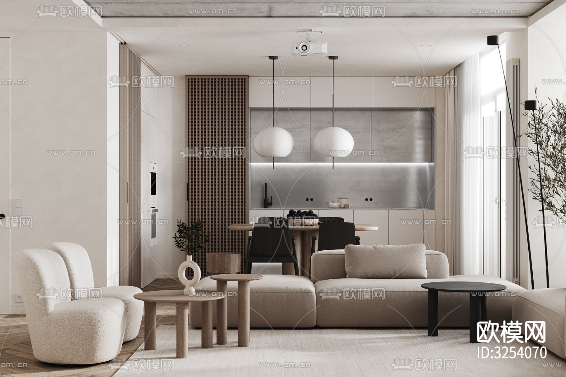 中性色系公寓装修效果图下载（渲染图20）