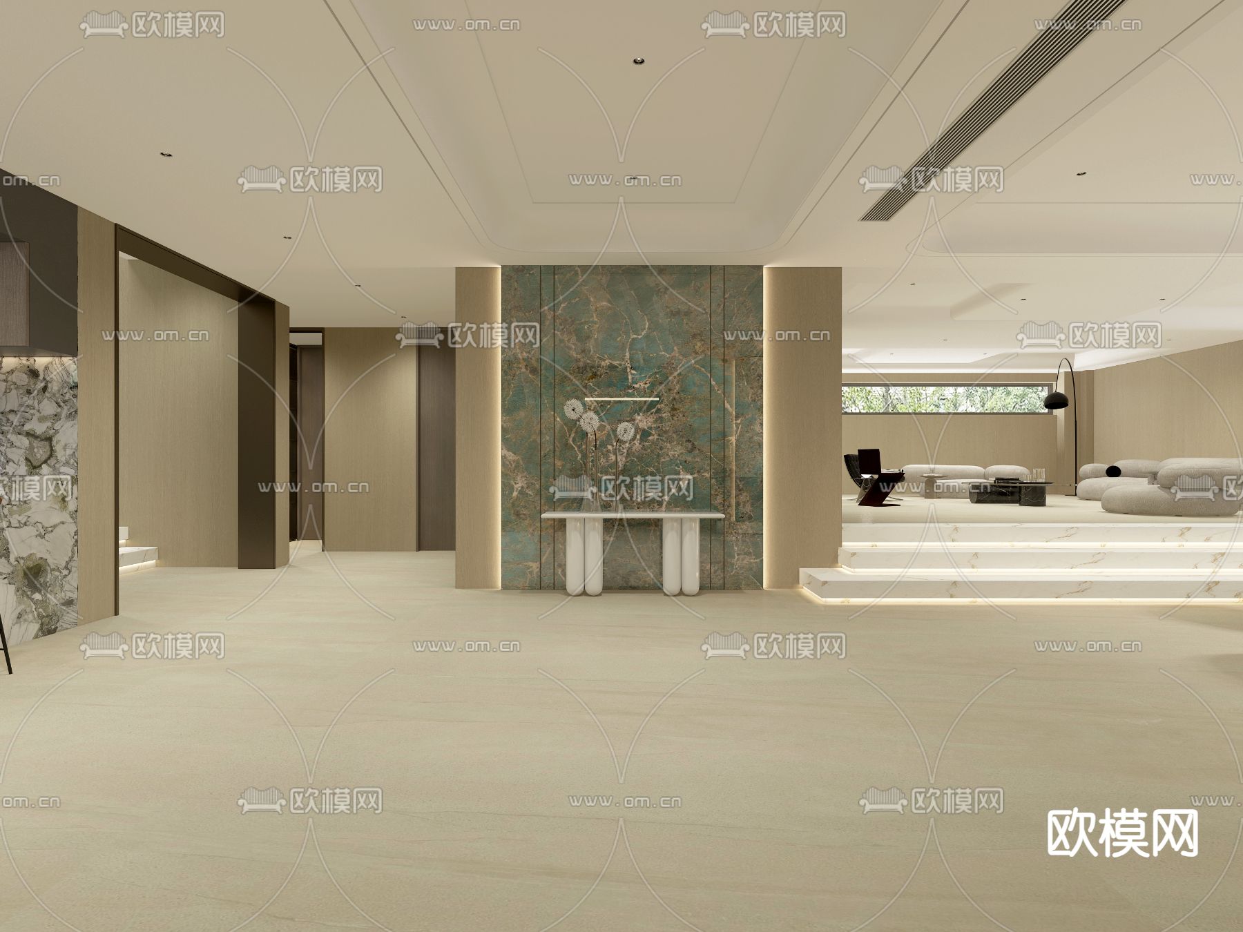 侘寂门厅 玄关过道3d模型下载