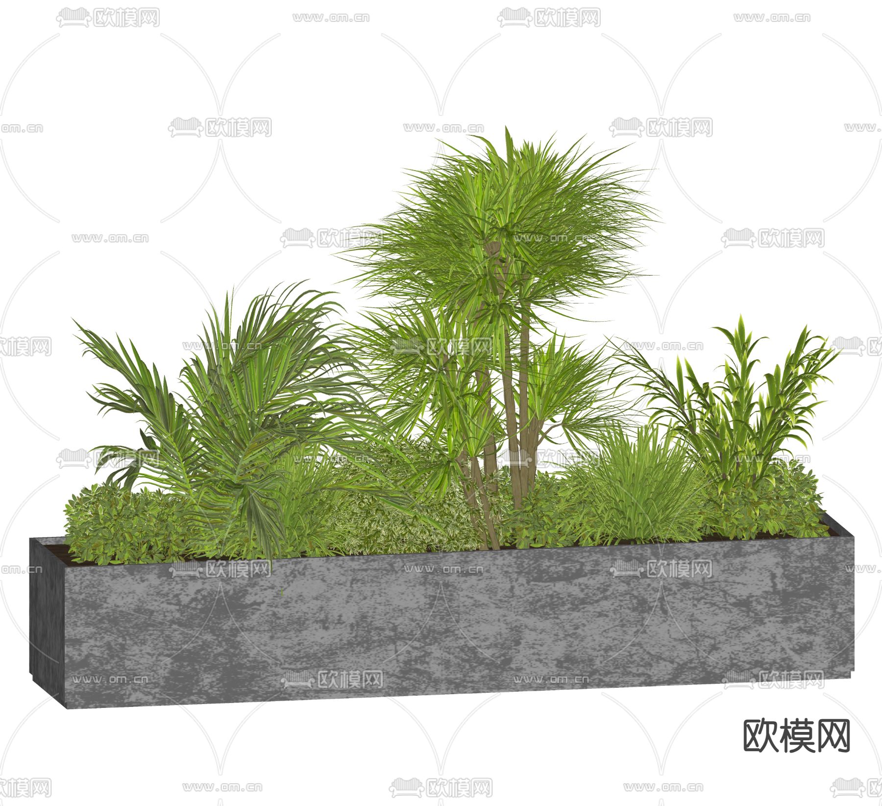 植物堆 花箱 花坛 盆景 盆栽su模型下载（渲染图1）