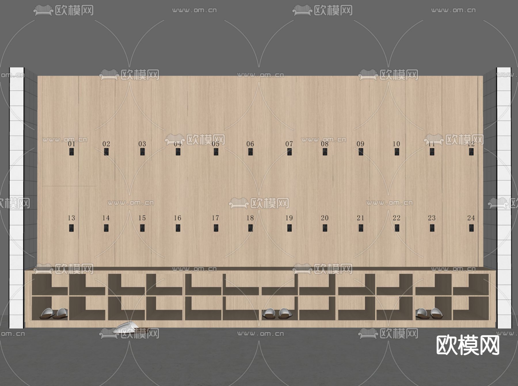 储物柜 存放柜 存衣柜su模型下载（渲染图1）